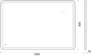 Зеркало BelBagno SPC-MAR-1200-800-LED-TCH-WARM